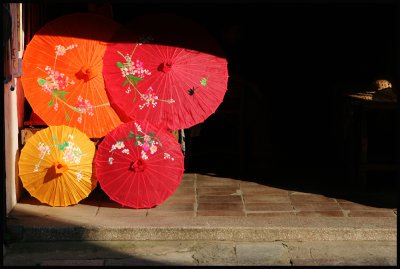 Umbrellas  & A Hat, Guangxi 2006