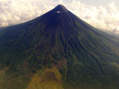 MT. MAYON VIEWED FROM AN AIRPLANE
