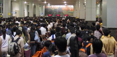 The joys of train travel in China..