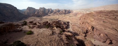 Panorama of the main street and tombs of Petra, from the High Place of Sacrifice.