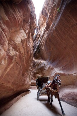 Racing through the Siq.