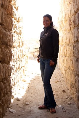 Laura at Shawbak castle.