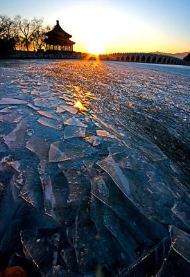 Nice sunset over the ice.