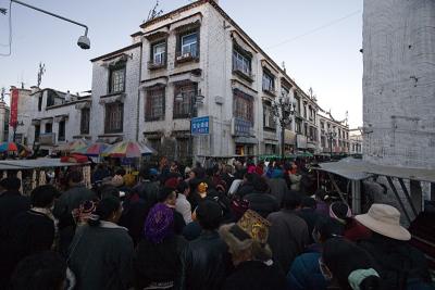 The Barkhor market/route around Jokhang temple.  People like us go there to shop, Tibetans walk the route to pray.