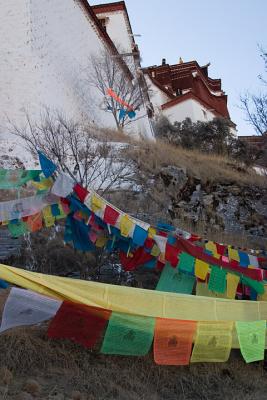 Prayer flags on the way up Potala.