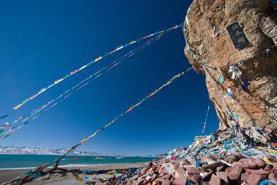 Prayer flags flying over the Lake.