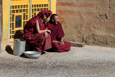 Monks hanging out.