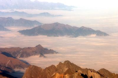 Cloud cover on the edge of the Tibetan plateau, near Chengdu.