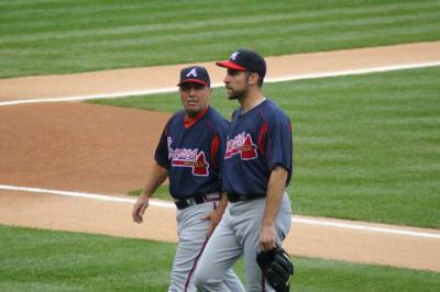 John Smoltz before the game