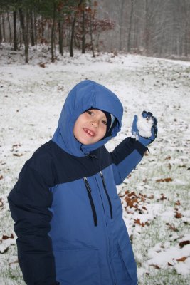 Carson's first snowball