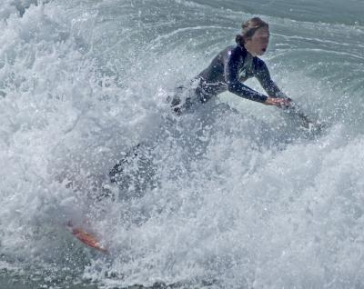 Surfer in the foam