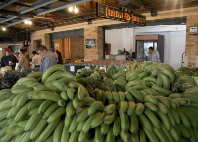 Green Bananas at the Market