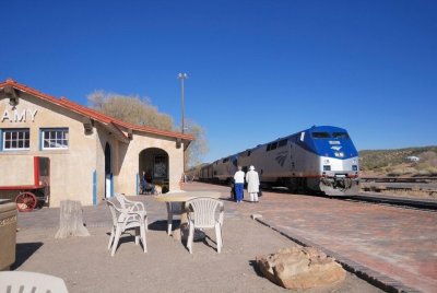 Amtrak arrives Lamy NM