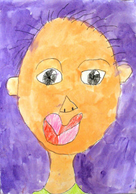 self-portrait, Justin, age:5