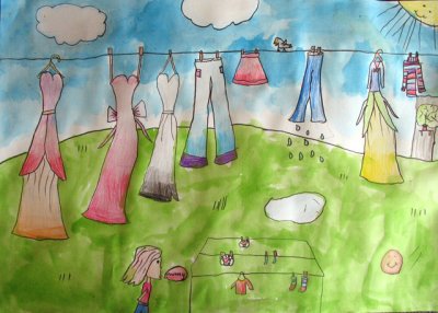 hanging clothes, Sophia Su, age:7