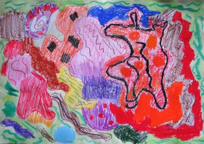 abstract painting, Carey, age:7