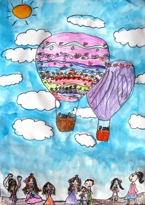 hot-air balloon, Shulamite, age:6.5