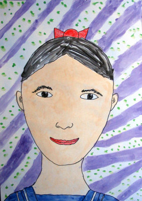 self-portrait, Grace Lin, age:6.5