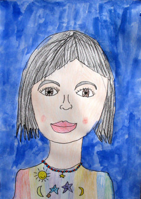 self-portrait, Ling Hui, age:7