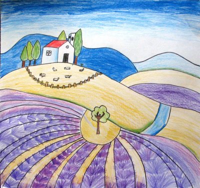 Lavender field, Christine, age:7