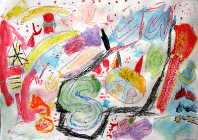abstract painting, Doris, age:6
