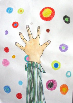 my hand, Hong Yu, age:6