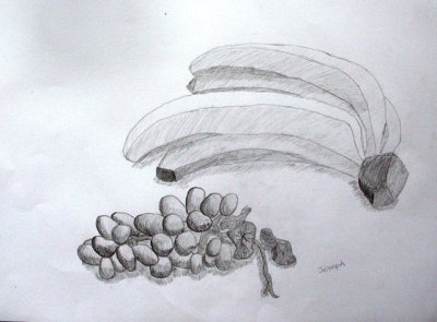 grapes and banana, Joseph, age:11