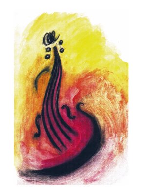 water colour and charcoal: My Violin1