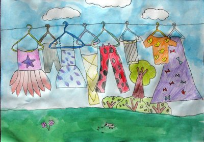 hanging clothes, Victoria, age:7