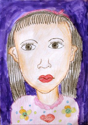 self-portrait, Silvia, age:8