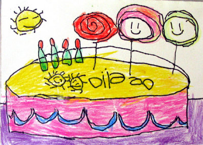 birthday card, Danielle, age:4
