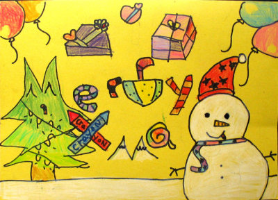 Christmas card, Silvia, age:8