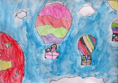 hot air balloon, Sophia Su, age:5.5