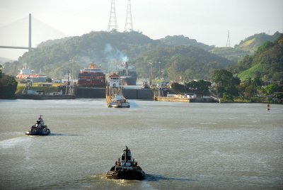 Entering the Miraflores Lake - Panama Canal