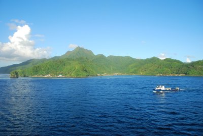 Sailing into Pago Pago 9 February 2000