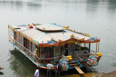 Our very colourful tour boat on the Perfume River Da Nang