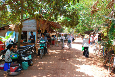 Main street in the little village Mekong Delta region