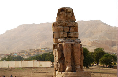One of the statues from the Colossi  of Memnon