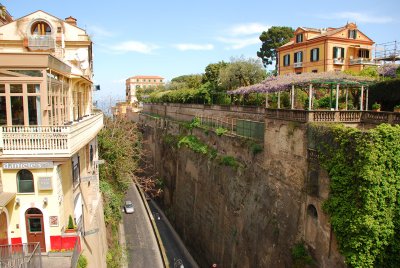 Sorrento is built on extremely high cliffs