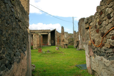 Buildings of Pompeii destroyed in 79 AD and still partly standing