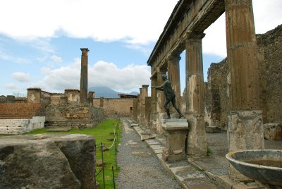 Ruins uncovered from the excavations in Pompeii