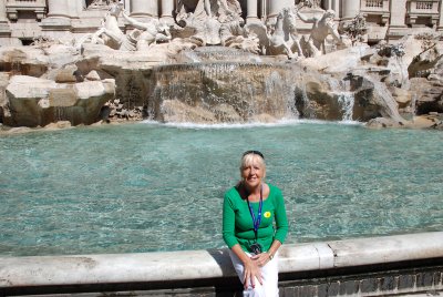  Rene playing tourist again posing in front of the Trevi Fountain Rome