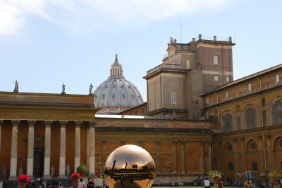 The dome of St. Peters taken from the grounds of the Vatican museum