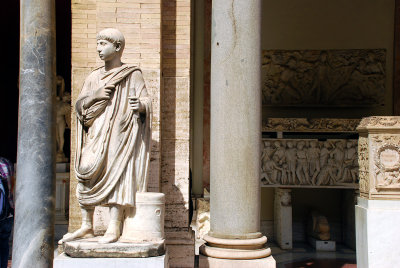 One of the statues in the Vatican Museum