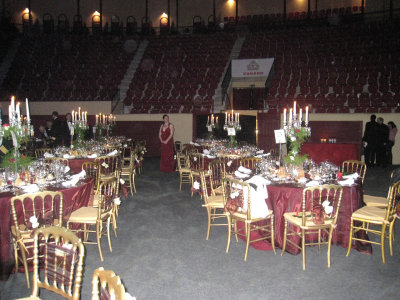 The bullring was converted for the night to seat over 800 guests for the dinner