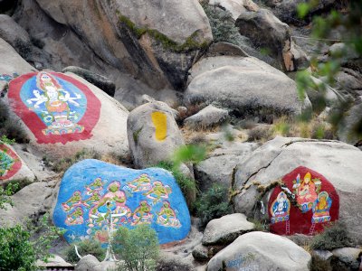 Rock paintings at Sera Monastery
