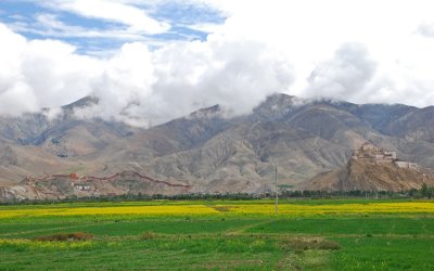 Tibetan countryside fort and monastery