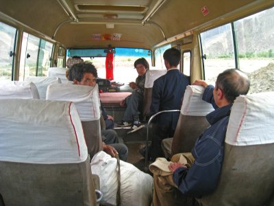 Local bus ride to Samye Monastery after the boat ride