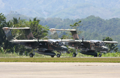 PAF OV-10C Broncos.  Waiting for clearance to take-off.