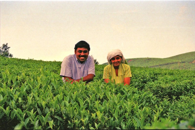 Thiru & Shanthi, somewhere in the tea plantations